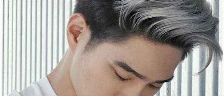 Male ash grey hair